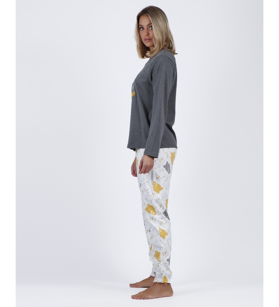 Admas Pijama Manga Larga Warm Hugs gris