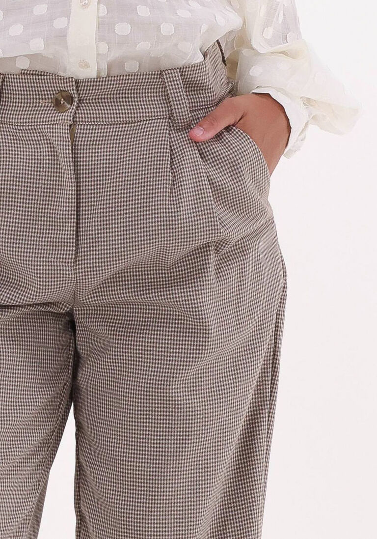 MODSTR\u00D6M beige modstr&ouml;m pantalon atticus check pants