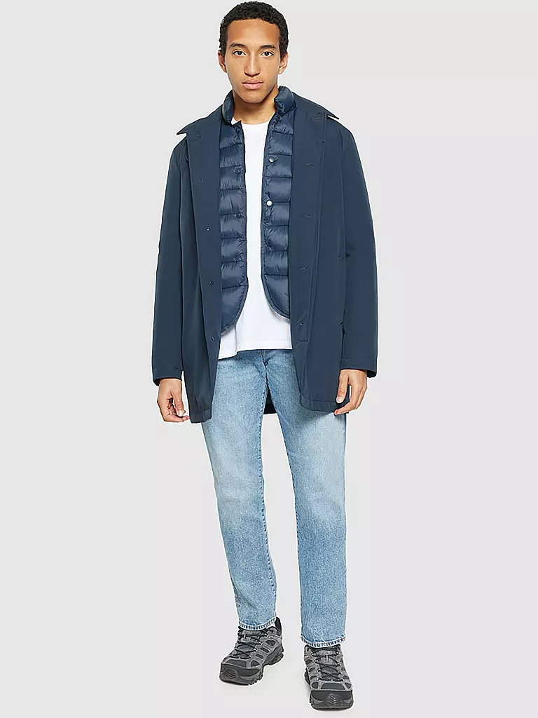 KNOWLEDGE COTTON APPAREL Mantel CLIMATE SHELL blau