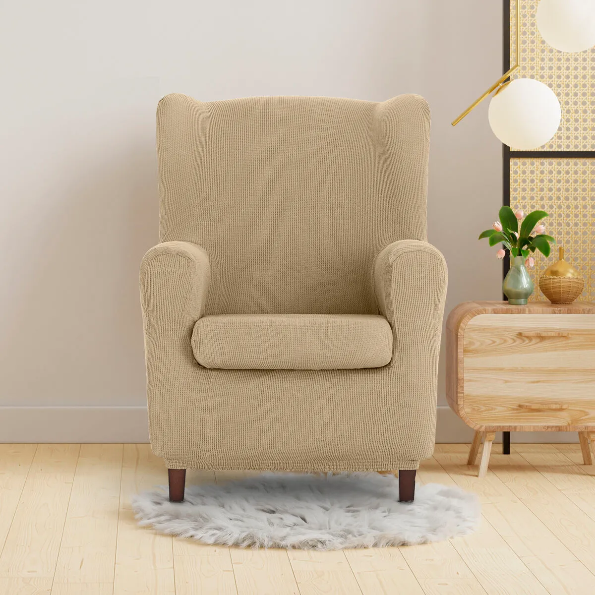 Eysa Housse de fauteuil à oreilles ULISES - Beige