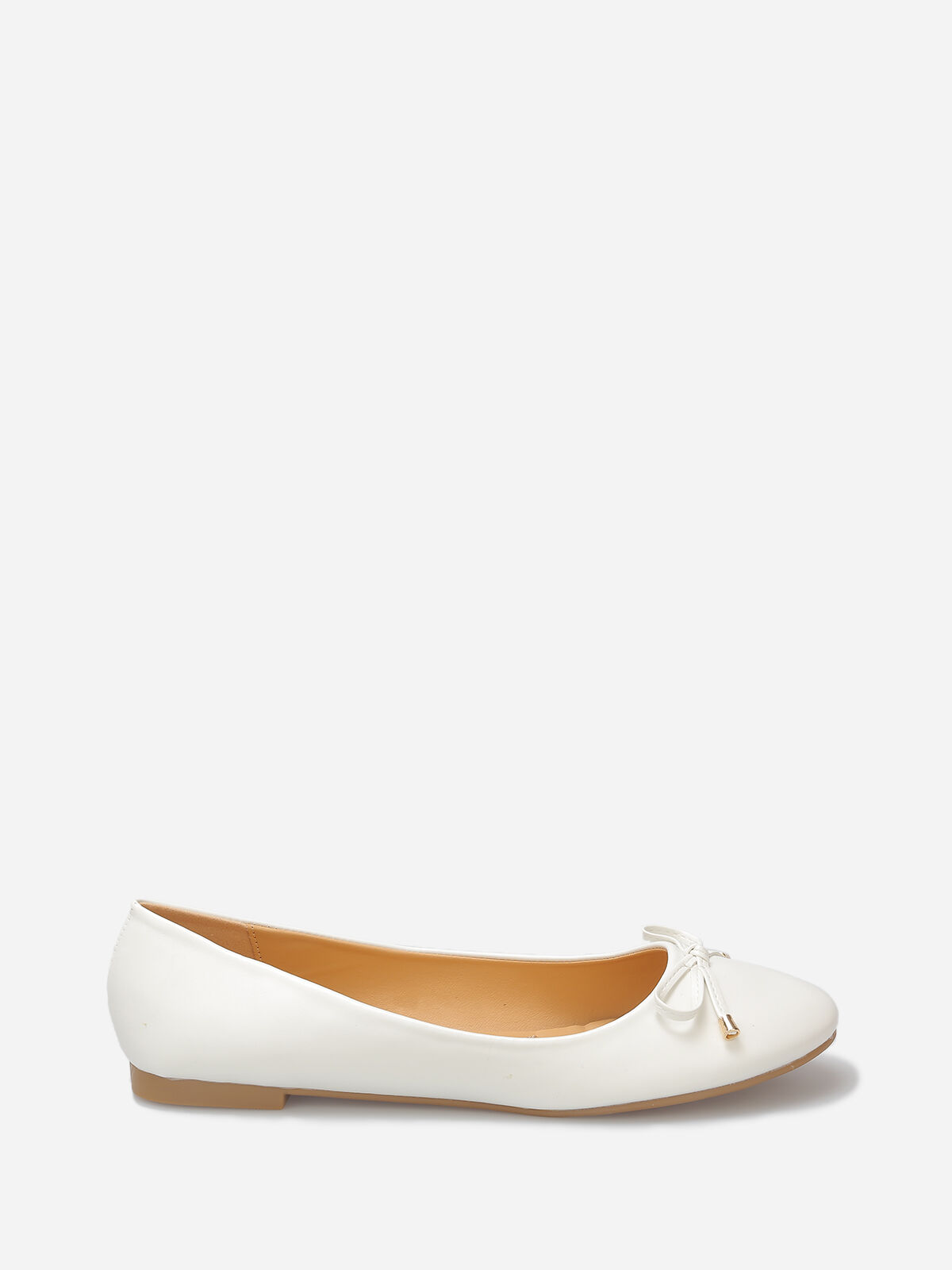 Ballerines avec nœud grandes tailles- Blanc