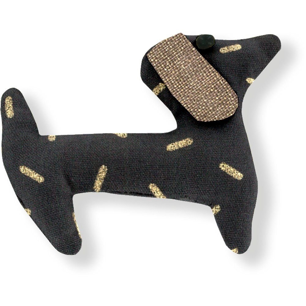 Barrette Basset Paille Dorée Noir