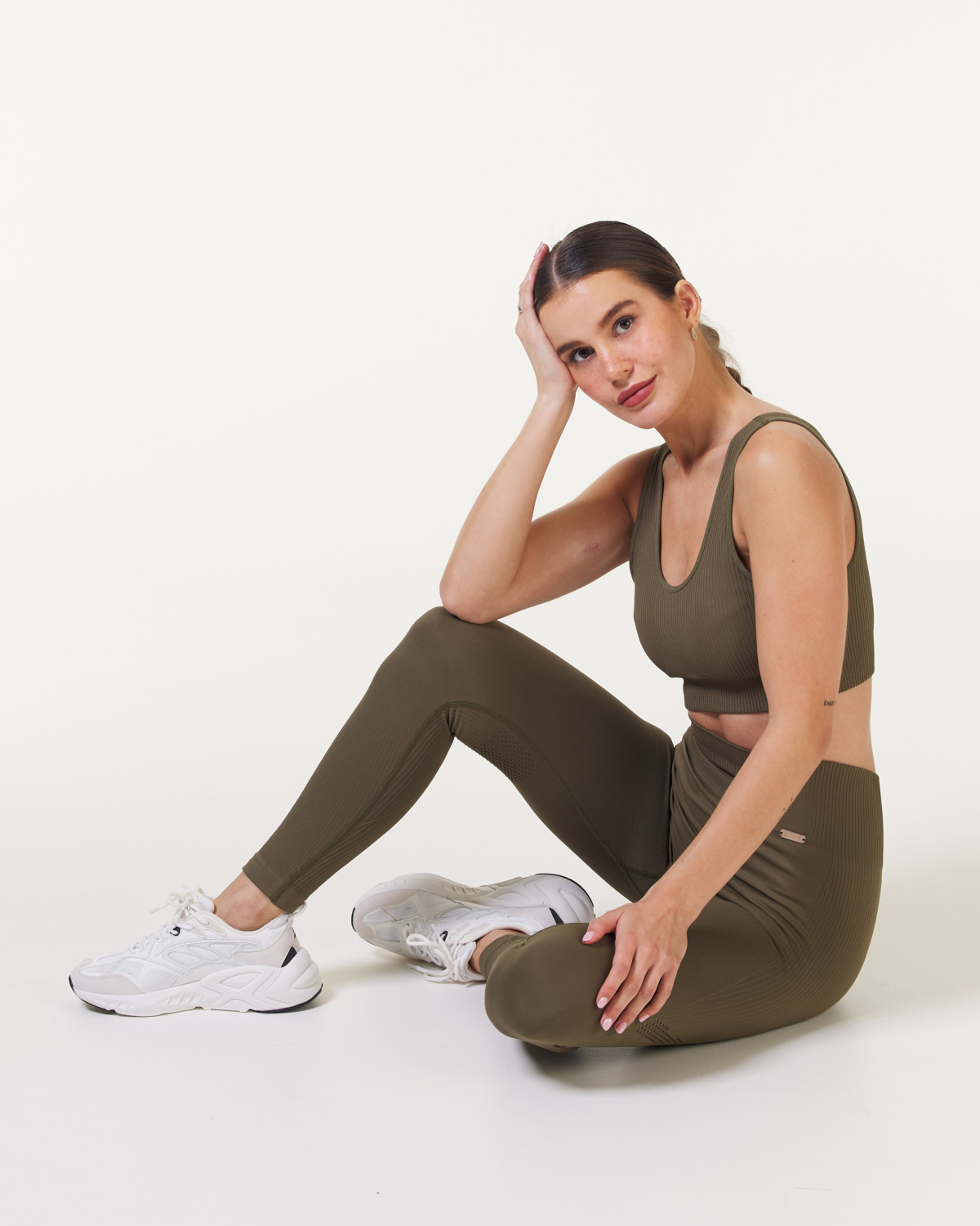 Bumpro Wave Seamless Mesh Tights Green Ivy