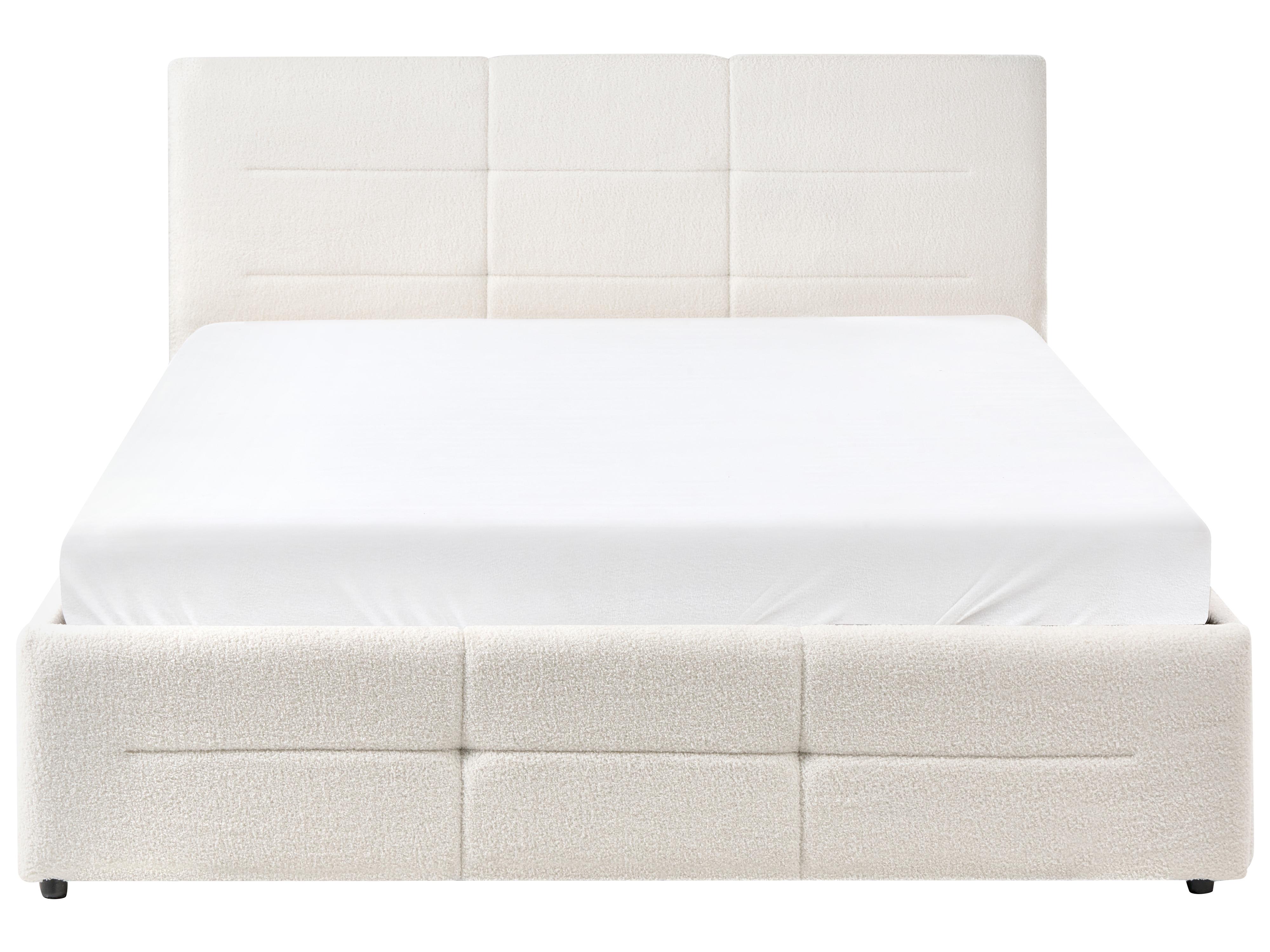 Bed met opbergruimte Bouclé MASSOGNES 140 x 200 cm Gebroken wit