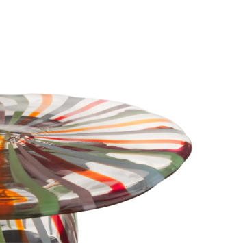 Schaal glas multicolor op voet