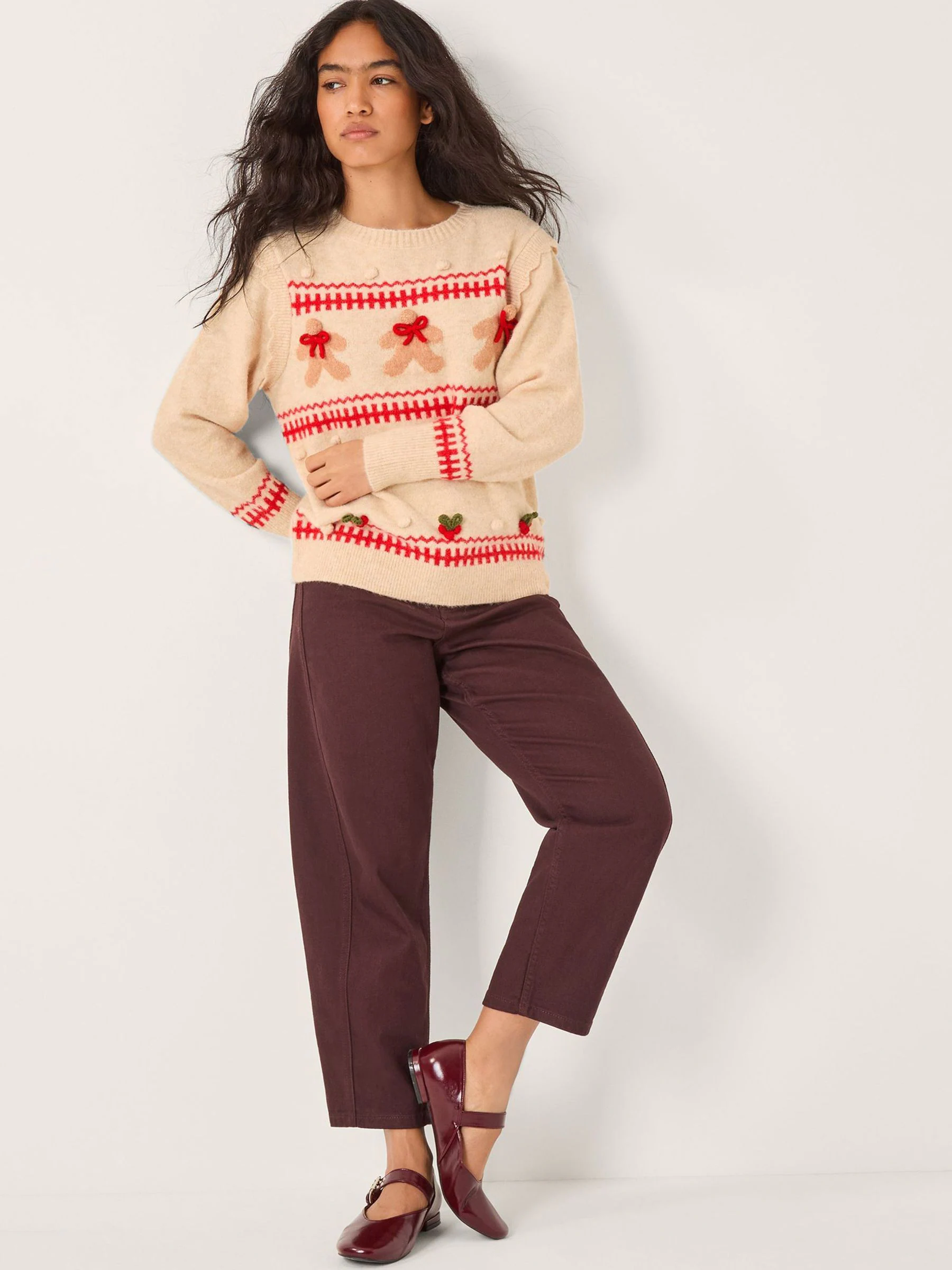 Monsoon Bess Gingerbread Man Knit Jumper