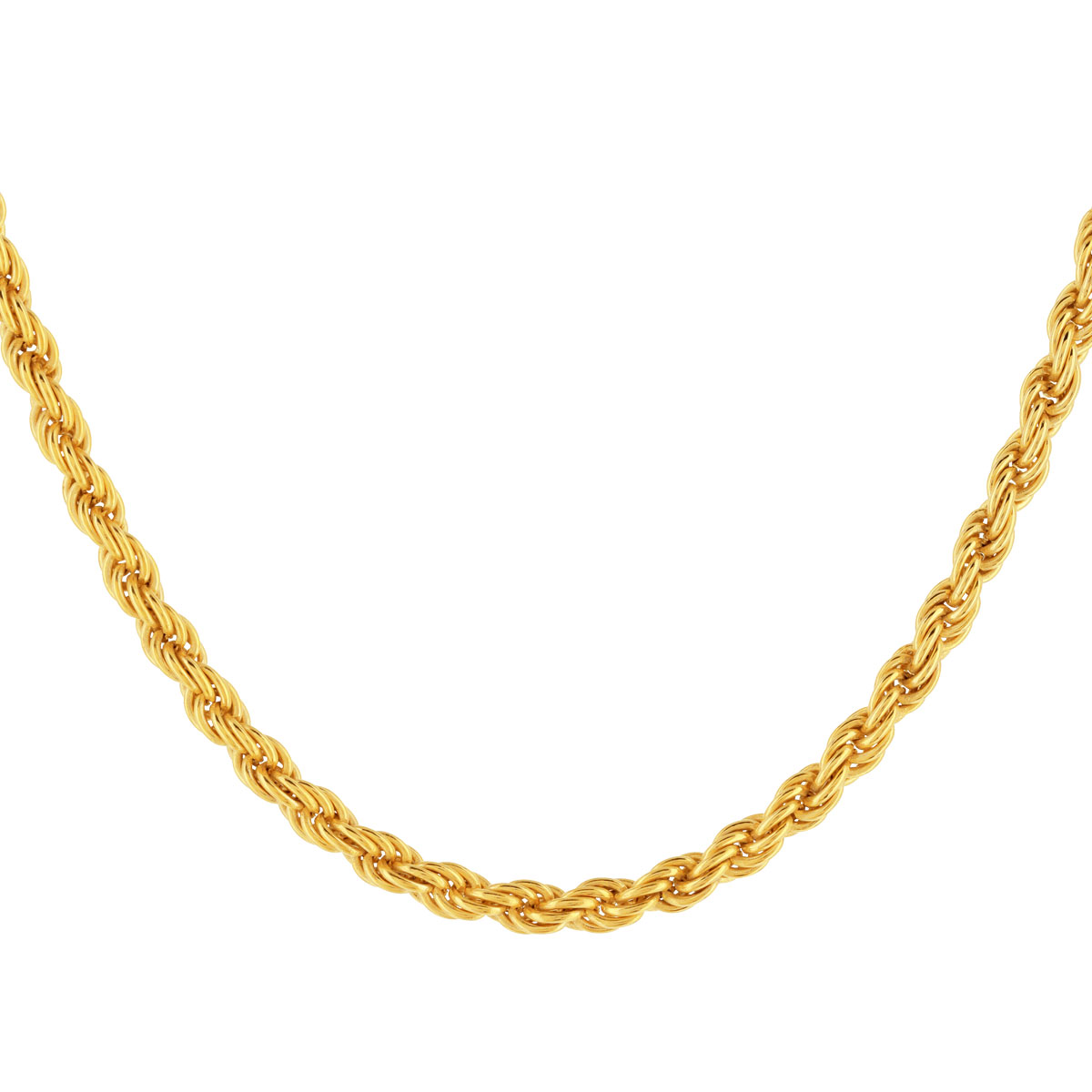 Chaine maille corde plaque or 50 cm