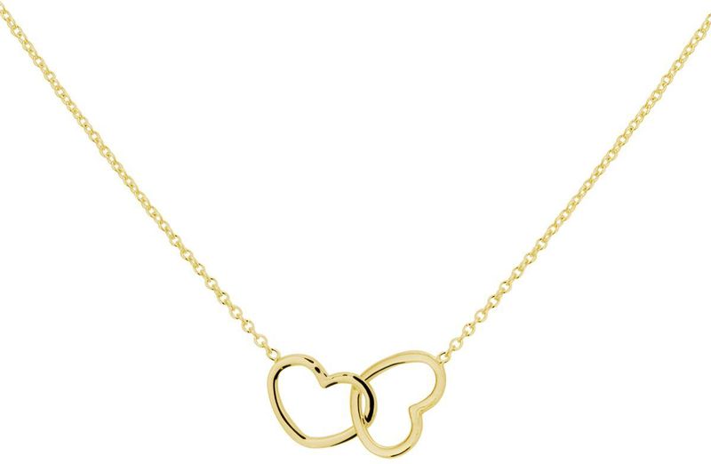 Zilver Verguld - Collier - Hartjes - 40 + 5 cm - 3 Micron