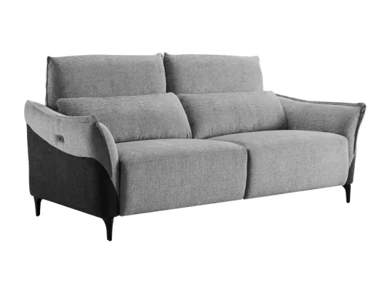 Canapé 3 places relax électrique Tissu Gris Clair/Anthracite - ORION