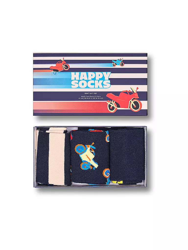 HAPPY SOCKS Herren Geschenkbox Socken VESPA 3er Pkg 41-46 navy dunkelblau