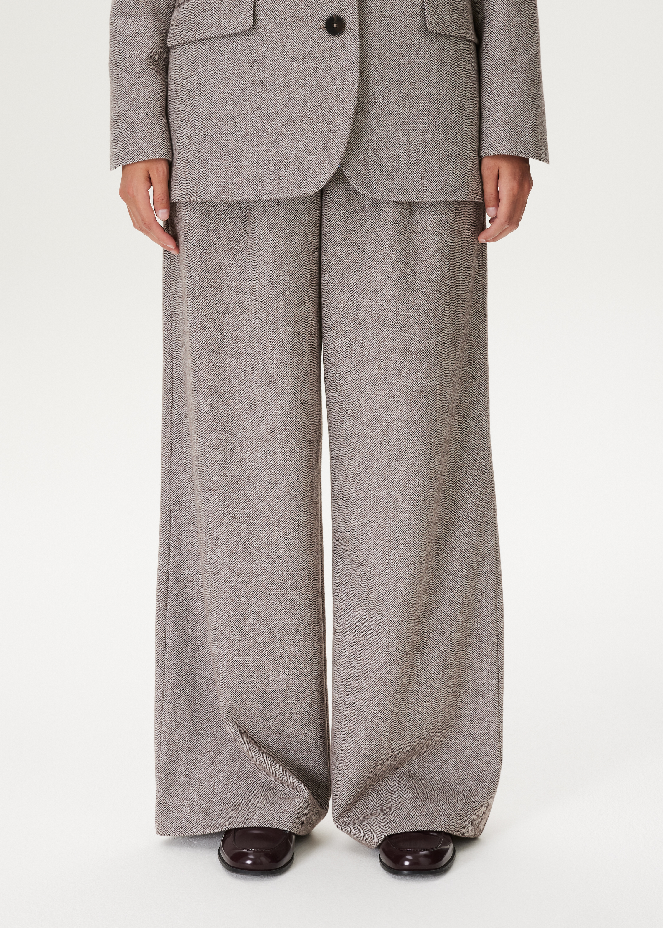 Wijde pantalon wolmix