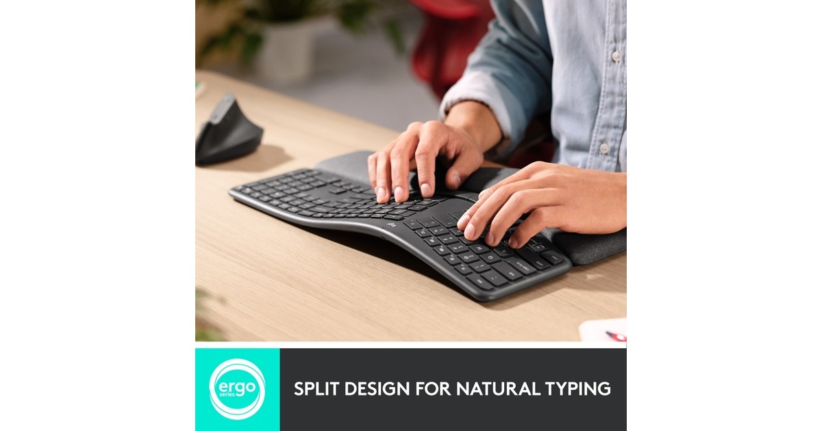 LogitechK860 ERGO Keyboard, toetsenbord  (Zwart, Bluetooth, US international ISO)
