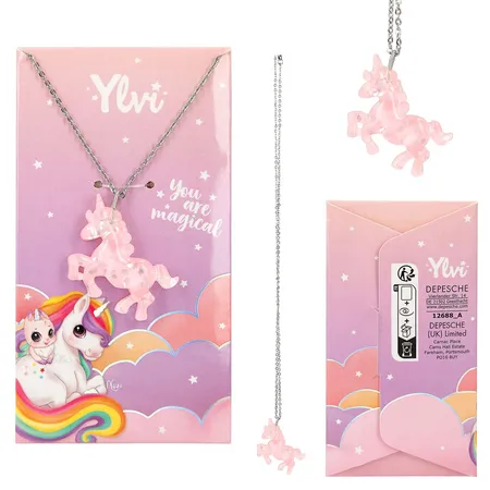 Depesche Ylvi & the Minimoomis Einhorn Kette, 1 Stück, 2-fach sortiert