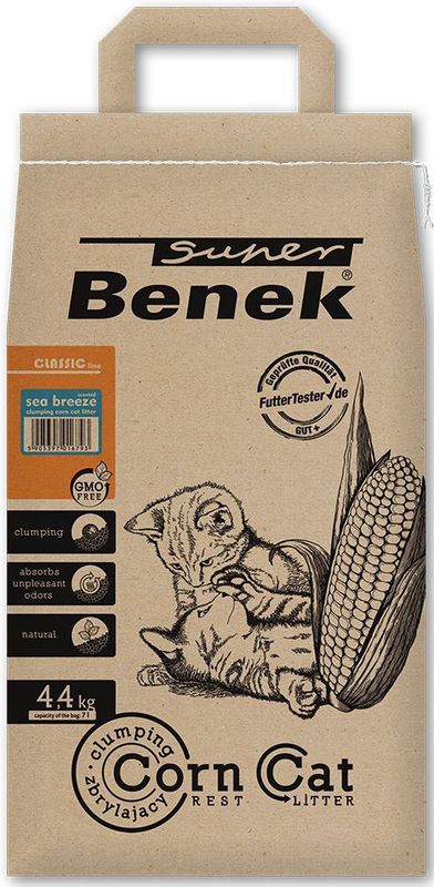Super Benek - Corn Cat Zeebries - Kattenbakvulling - Voordeelpakket - 3 x 7 l