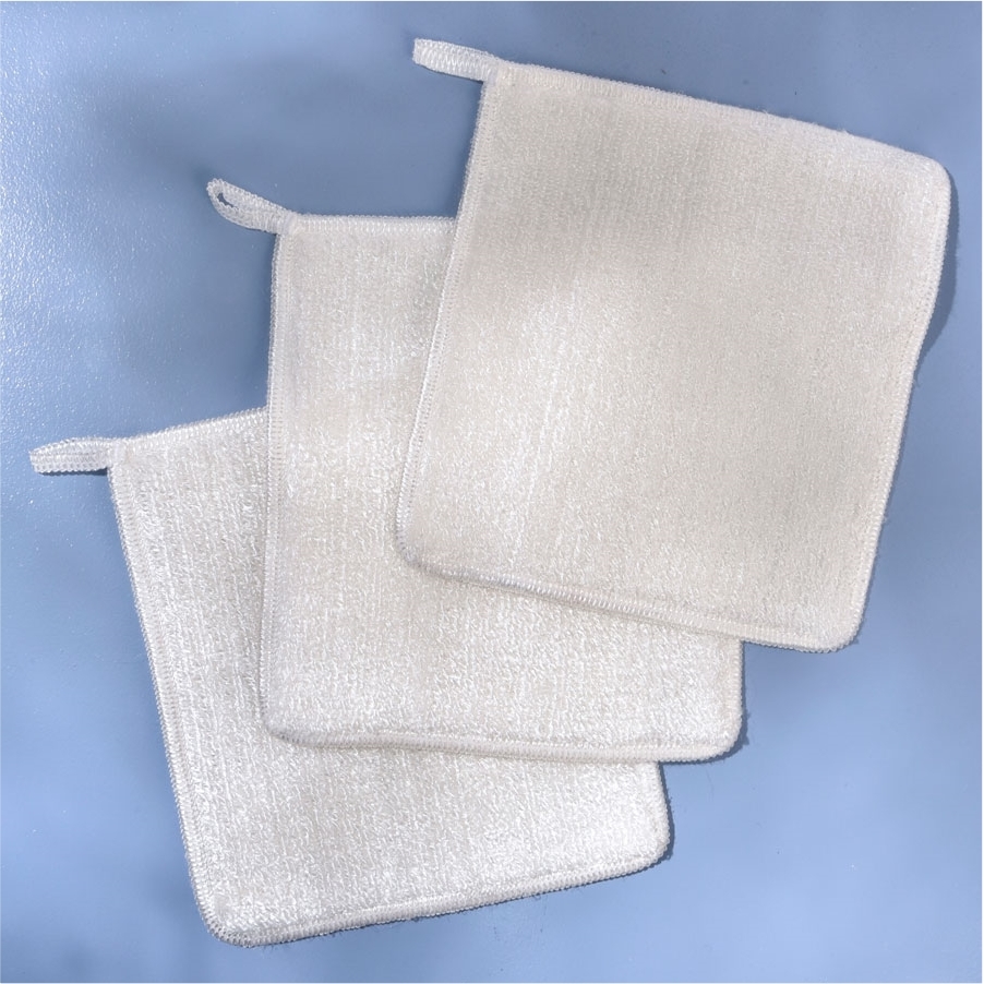 Lot de 6 carrés de ménage blancs en viscose de bambou