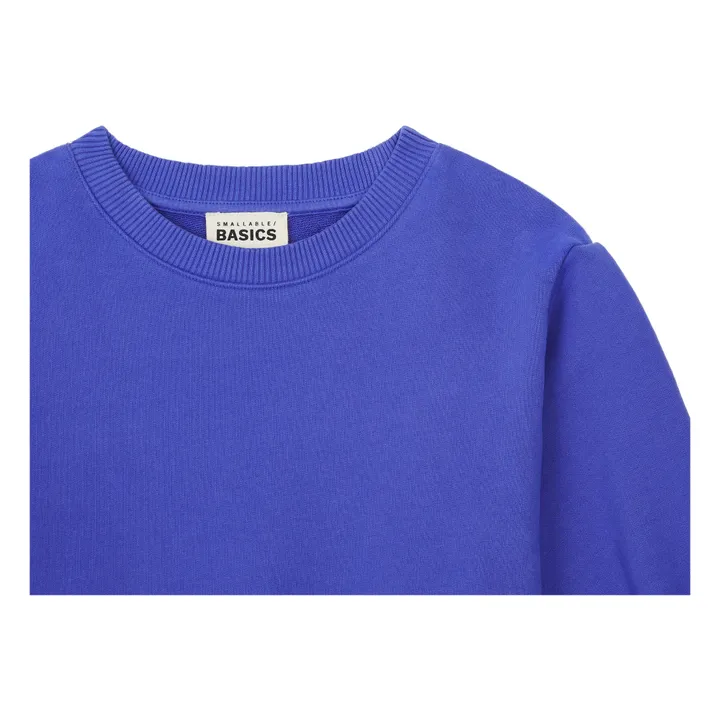 SMALLABLE BASICS Sweat Fille Boxy Molleton Bio | Bleu indigo