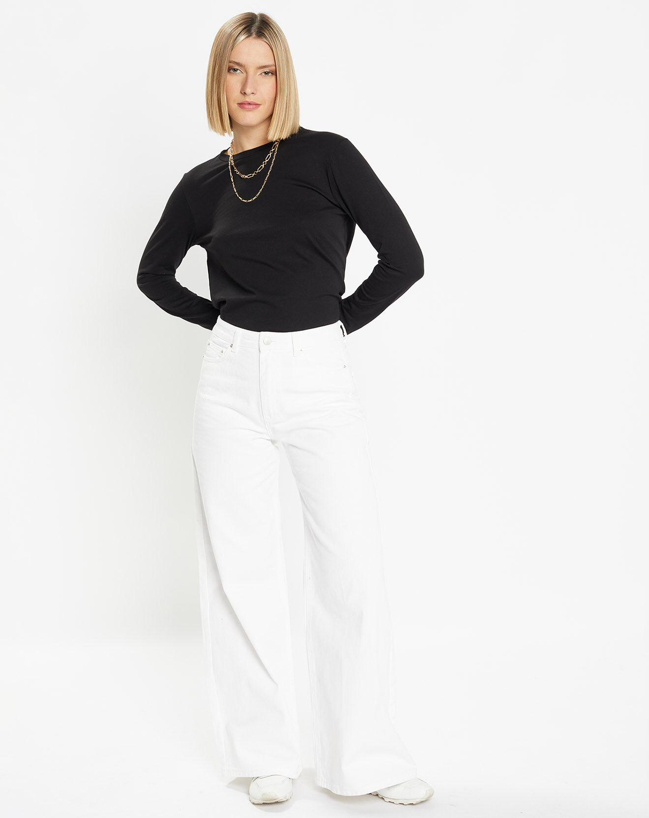 Galeries Lafayette T-Shirt en Coton Nova à manches longues noir