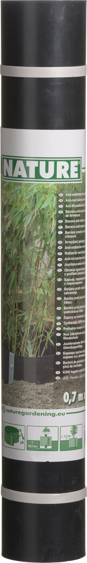 Nature anti-root worteldoek dikte 1,5 mm 3 m x 70 cm 1000 g/m² zwart