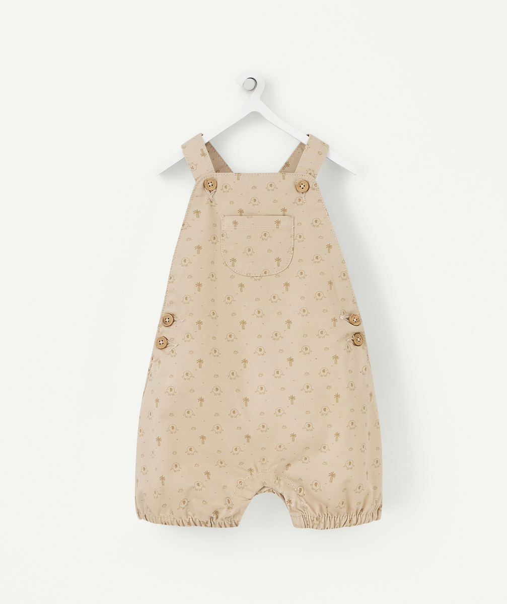 SALOPETTE BÉBÉ EN COTON BIO MARRON THÈME SAVANE