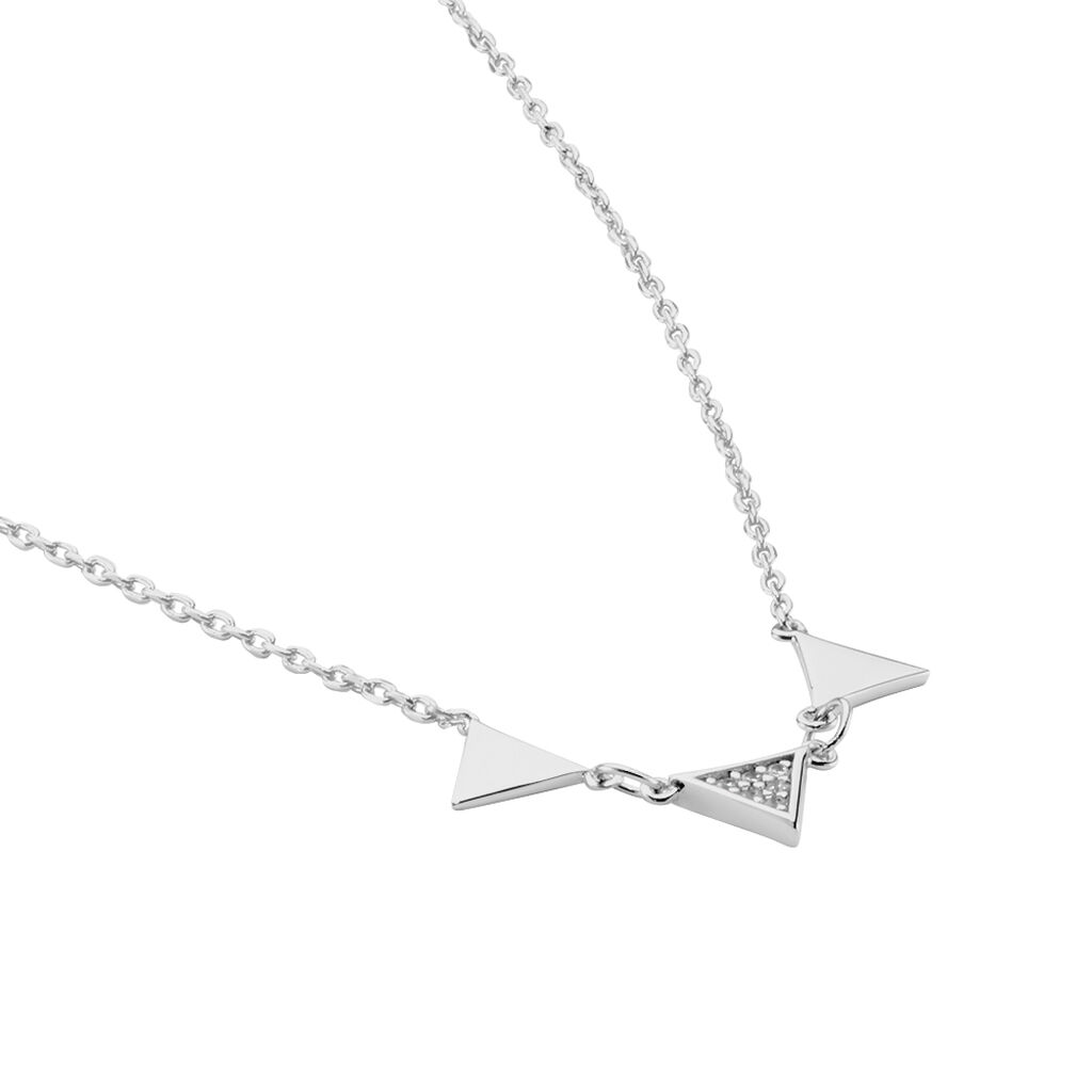 Collier Bartoumieu Argent Blanc Oxyde De Zirconium