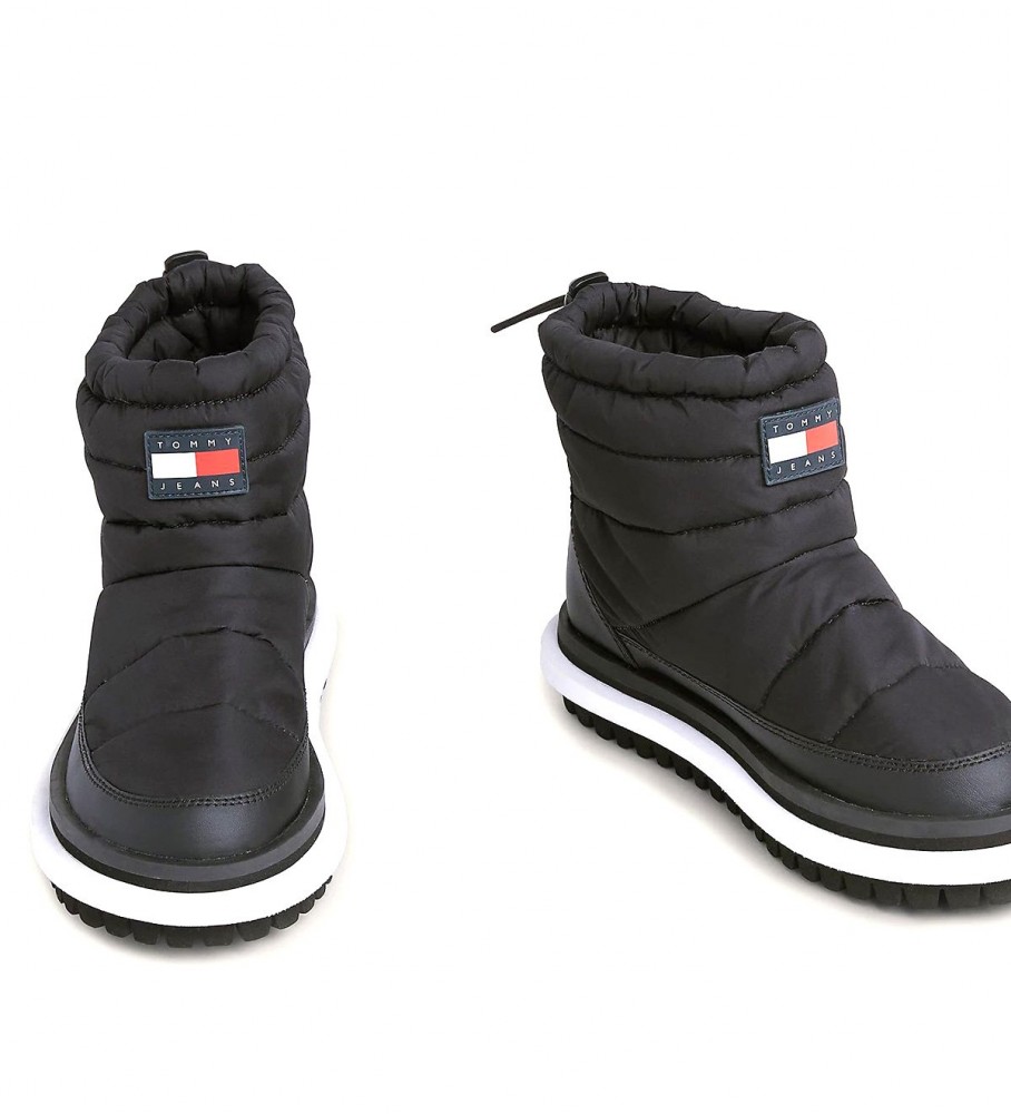Botas de cano curto Tommy Jeans Recycled Matelassadas Pretas
