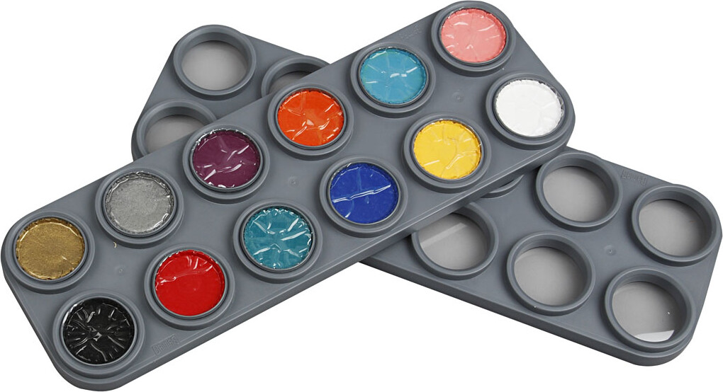 Grimas Ansigtsmaling - Sminke Palette Med 12 Farver - 12X2,5 ML