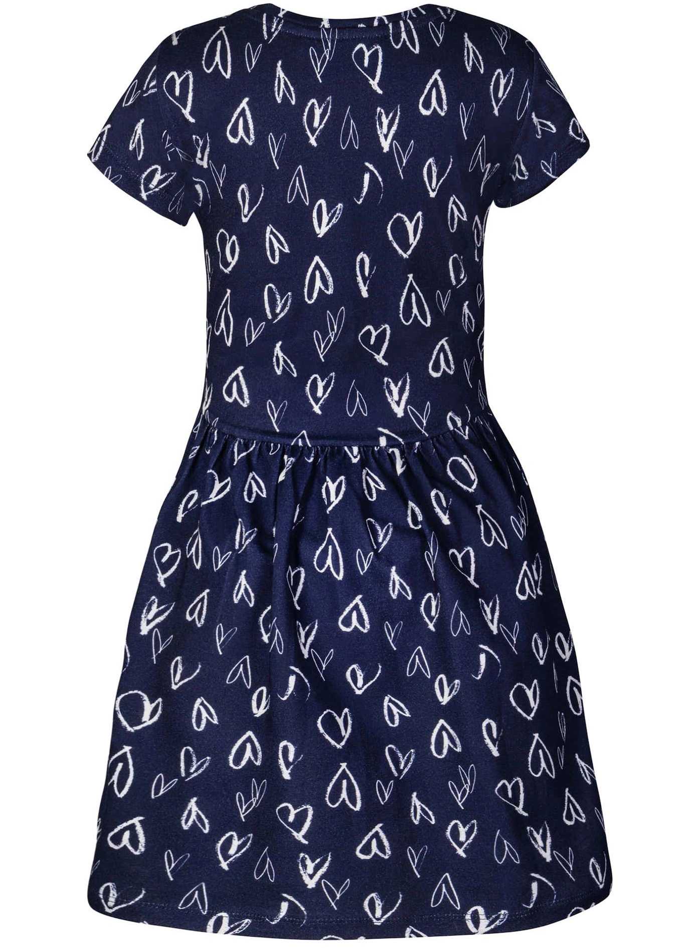 Kurzarm-Kleid HEARTS AOP in navy