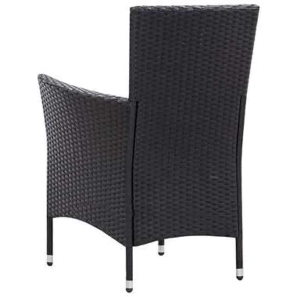 vidaXL - Tuinset - Zwart - Poly rattan - 190 cm tafellengte