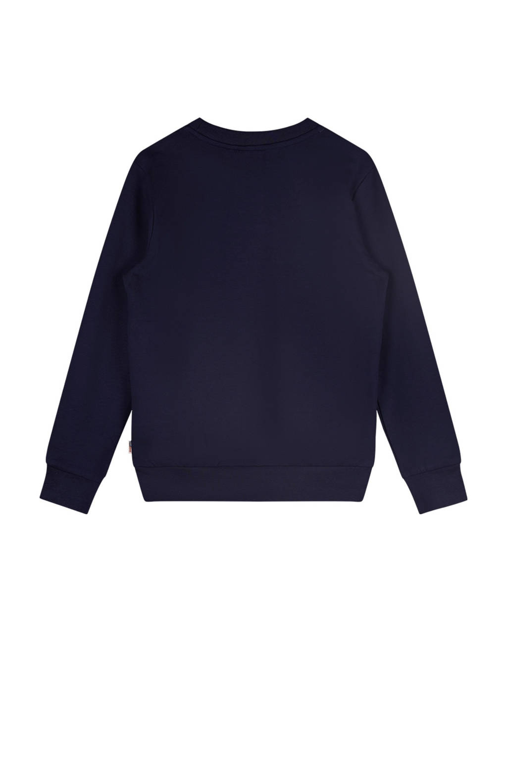 Moodstreet gebreide sweater Sev met printopdruk donkerblauw