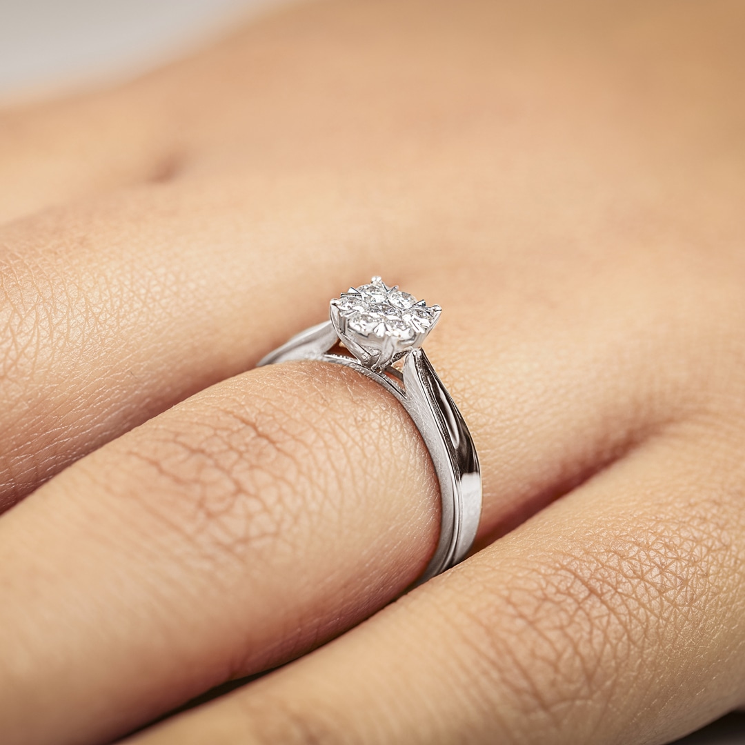 Verlobungsring 750/18 K Weissgold mit Diamanten 0.33 ct H/si by CHRISTIAN