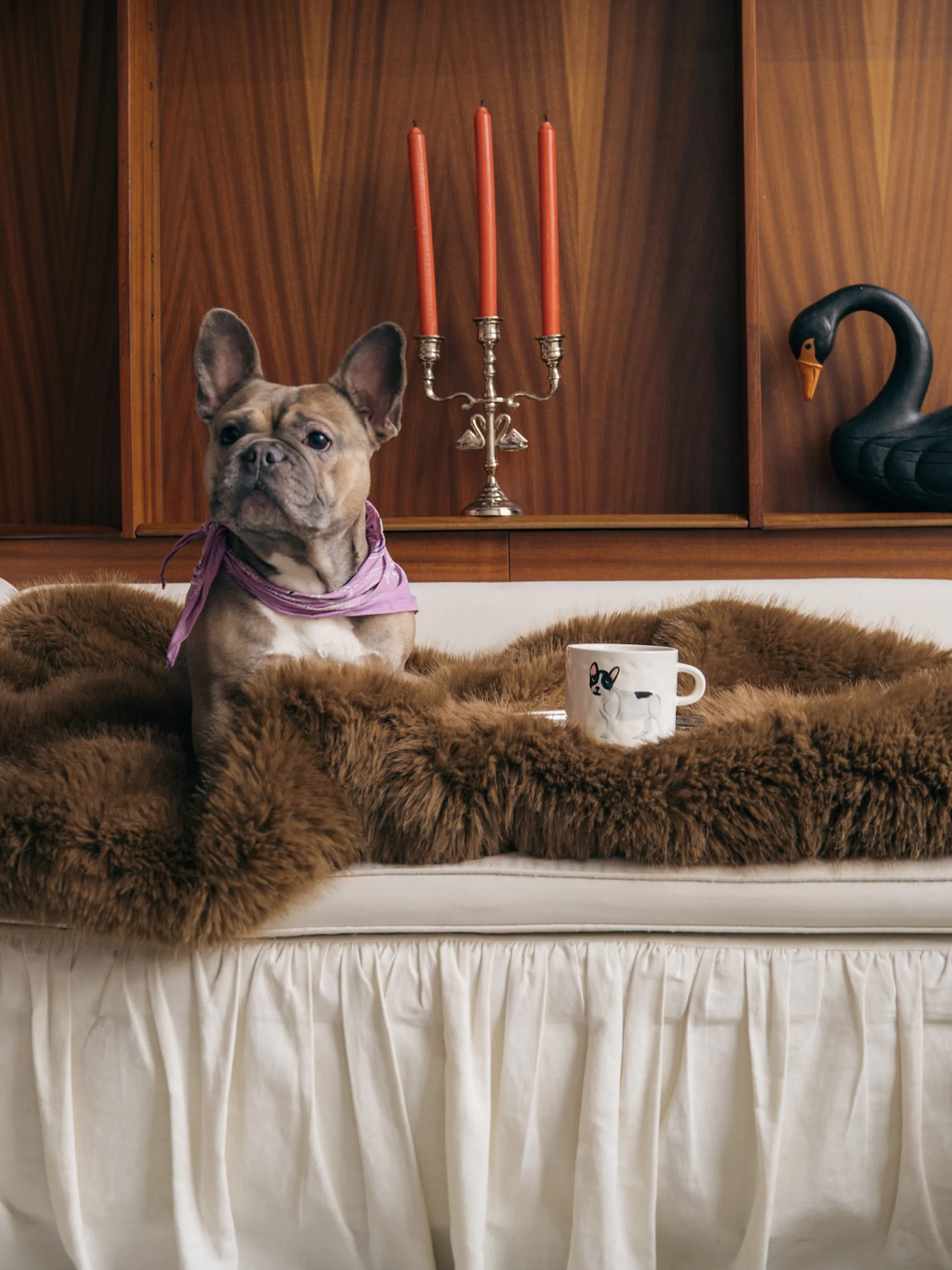 Handbeschilderde keramische beker French Bulldog