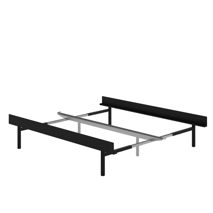 Moebe - Bett, 90 - 180 cm, H 39 cm / schwarz
