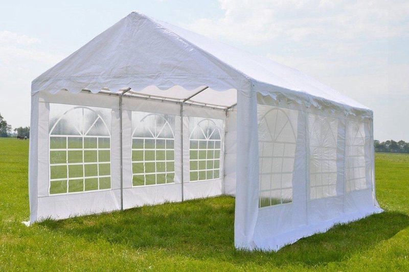 Partytent 4x6 - PE - Stevig Frame - 24 vierkante meter - Geschikt voor 24-36 Personen