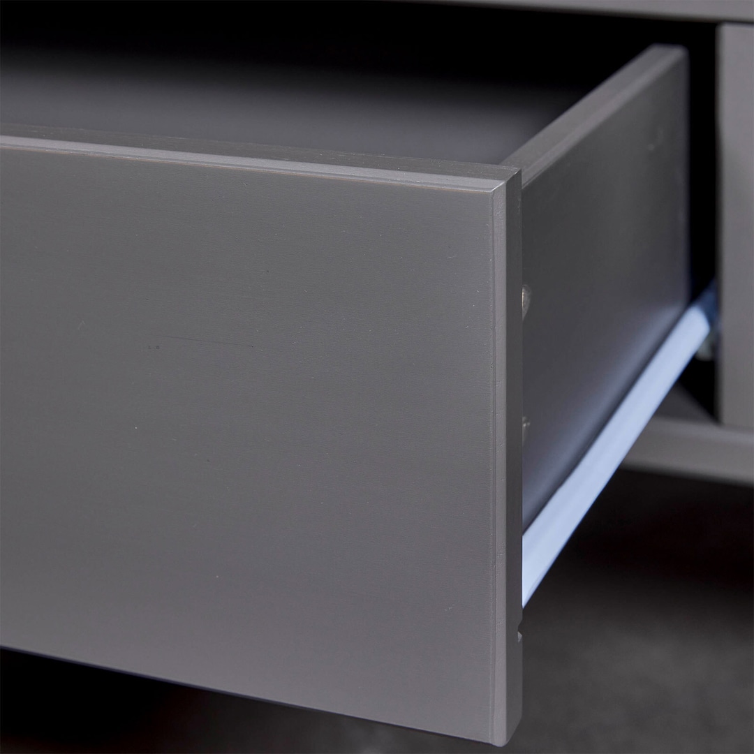 Couchtisch NICLAS 115x45x60 cm Massivholz grau/braun