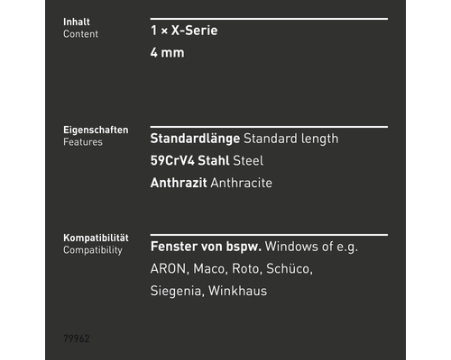INBUS® 79962 Raamafstelgereedschap 4 mm — Gemaakt in Duitsland