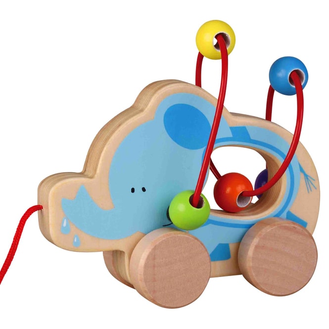 Nachziehtier - aus Holz - Elefant