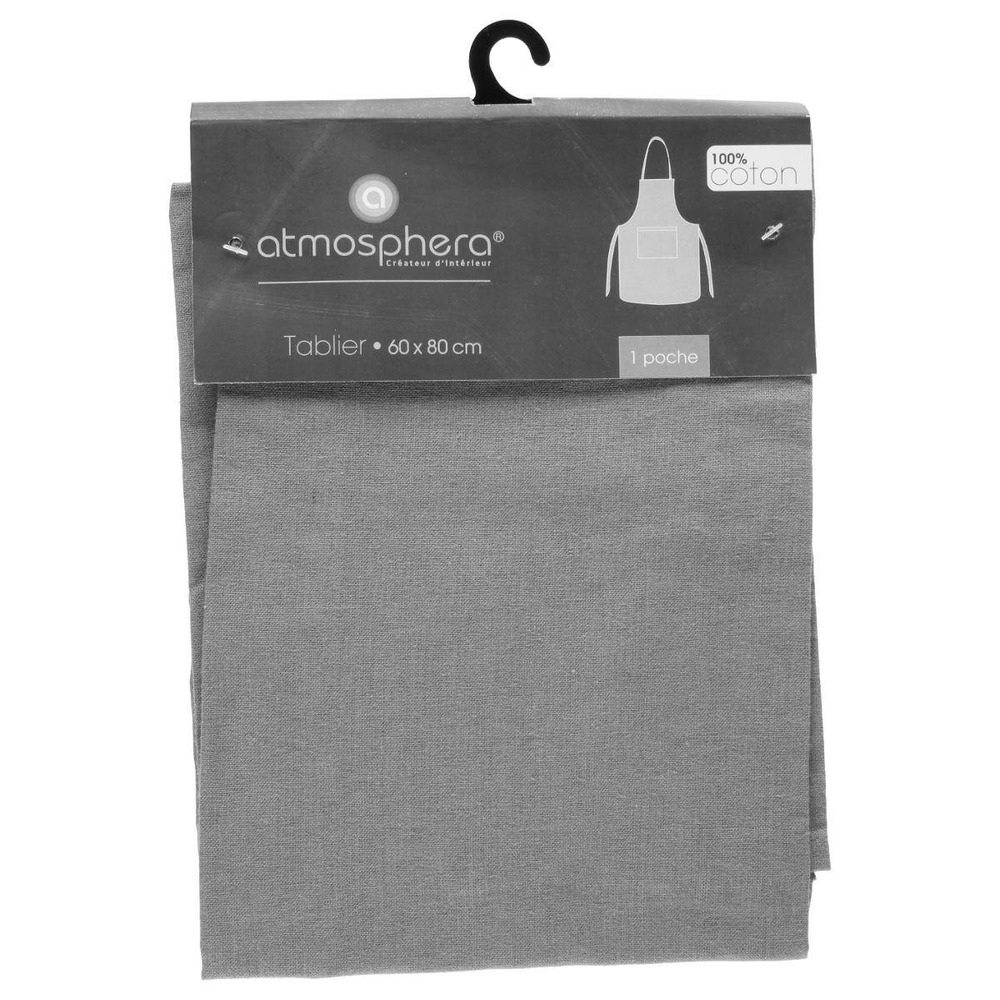 Tablier - coton - gris clair - 60x80 cm
