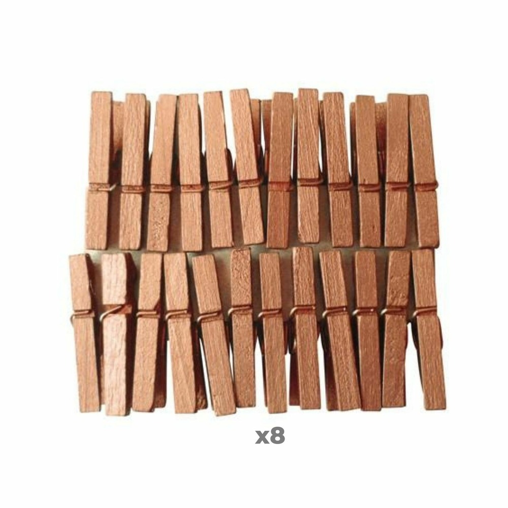 192 mini pinces à linge bois 3 cm - cuivrées