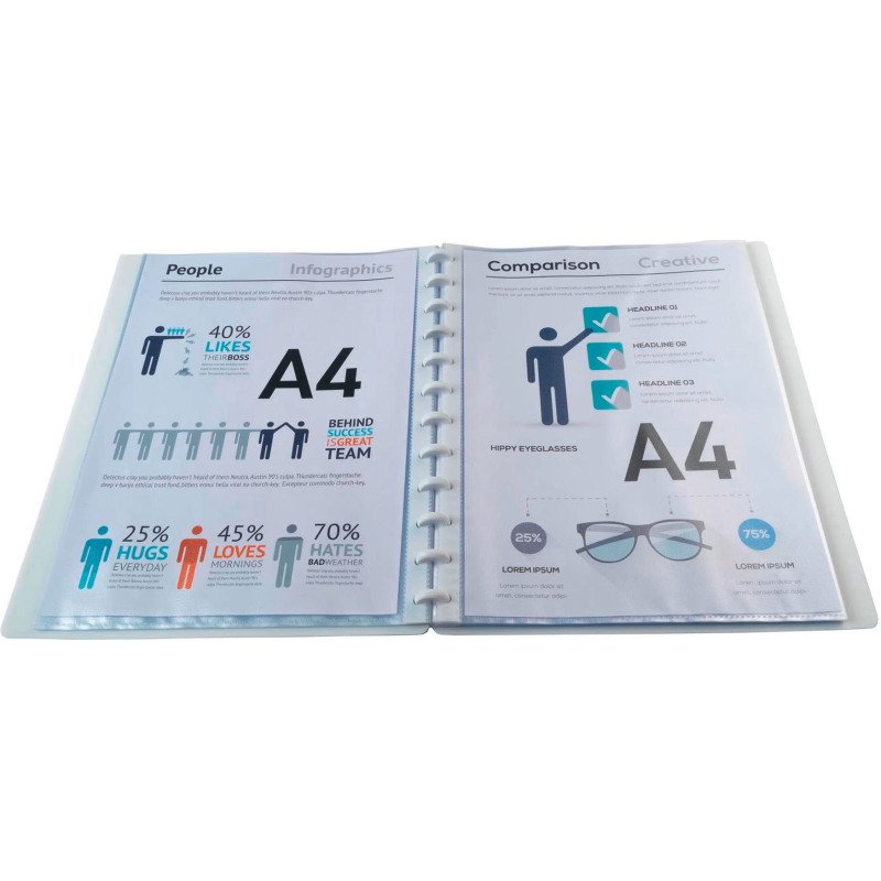 Protège-documents amovible personnalisable Exacompta Kreacover polypropylène A4 40 pochettes - 80 vues