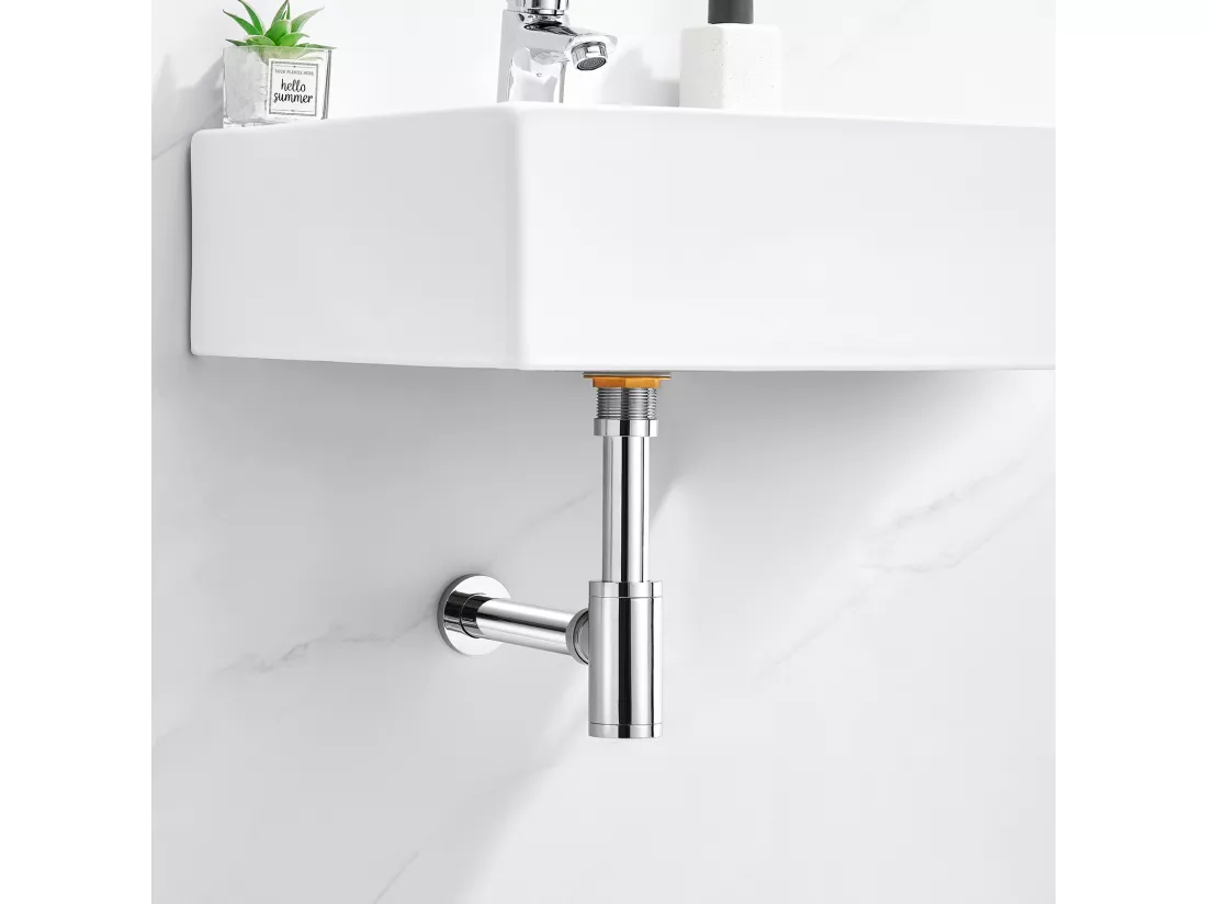 Auralum max Siphon lavabo design universel,tuyau d'évacuation normalisé 1 1/4