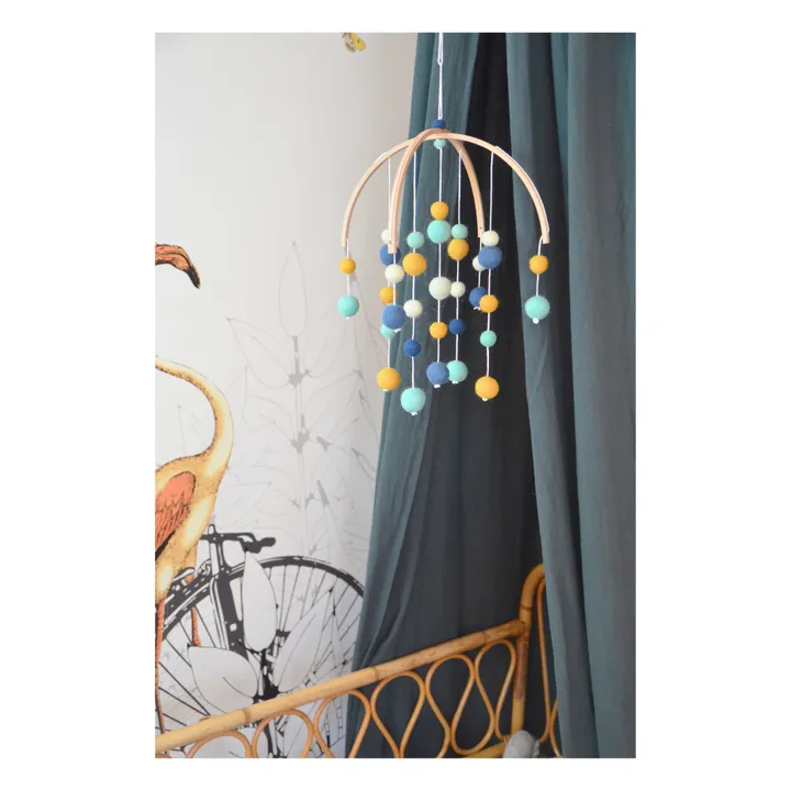 Calm Mobile en laine feutrée | Bleu canard