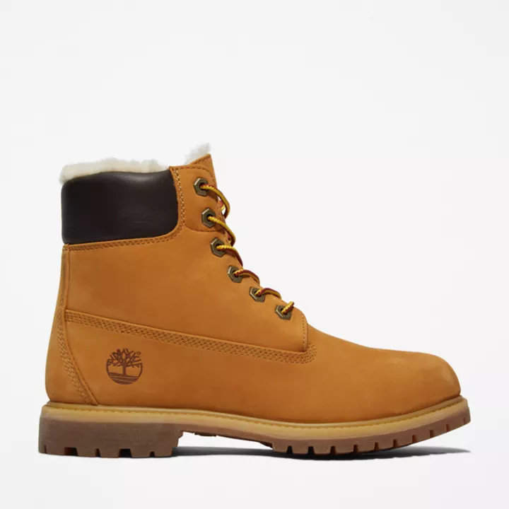 Bota Timberland Premium de 6 polegadas para mulheres na cor amarela