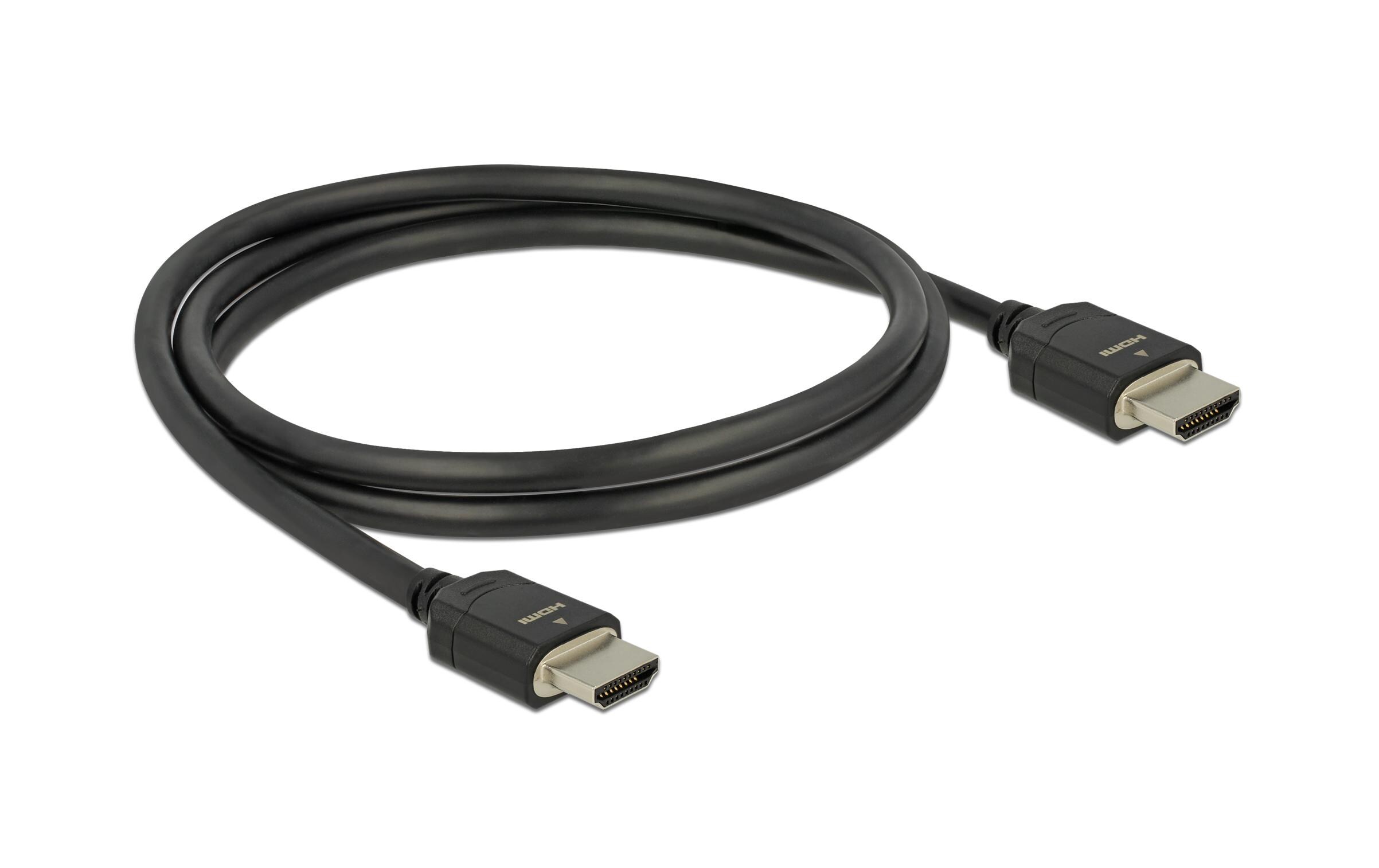 Kabel 8K 60Hz HDMI - HDMI, 1 m, SchwarzDelock Ultra High Speed HDMI Kabel 48 Gbps 8K 60 Hz 1 m