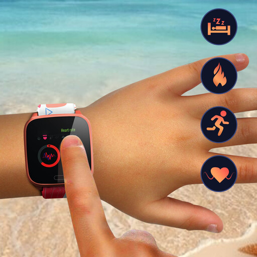 Smartwatch infantil, à prova d'água IP68, em silicone, Forever Igo - Ouro rosa