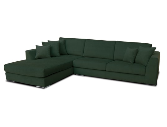 CITY - Canapé tissu Monaco méridienne gauche tissu vert
