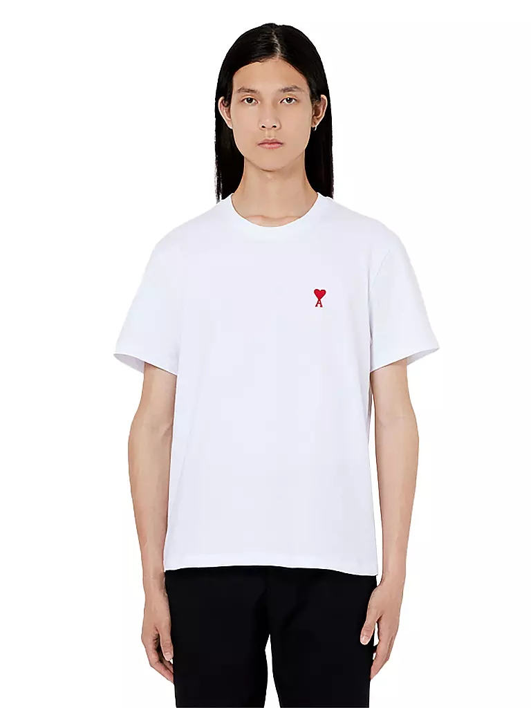 AMI PARIS T-Shirt Ami De Coeur weiss