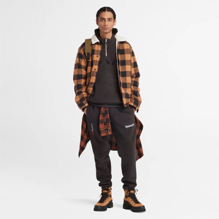Calças de lã polar Polartec para homem na cor preta.
