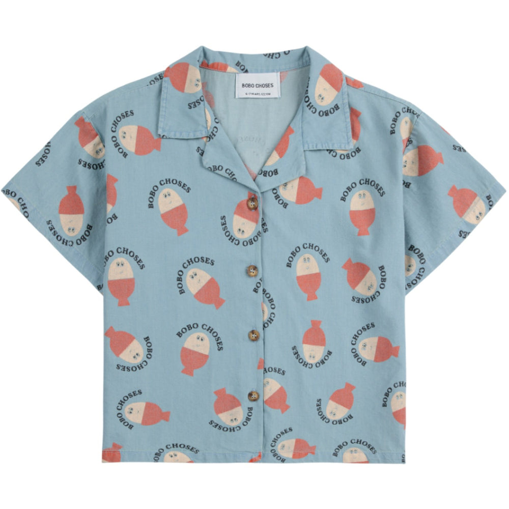 Køb Bobo Choses Lys Blue Morning Egg All Over Lys Denim Skjorte