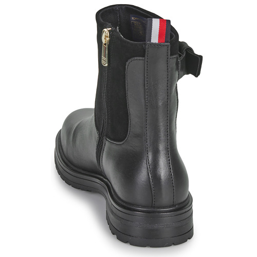 Tommy Hilfiger - THERMO MATERIAL MIX BELT BOOTIE - Noir