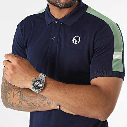 Polo Manches Courtes A Bandes Cross 40317 Bleu Marine
